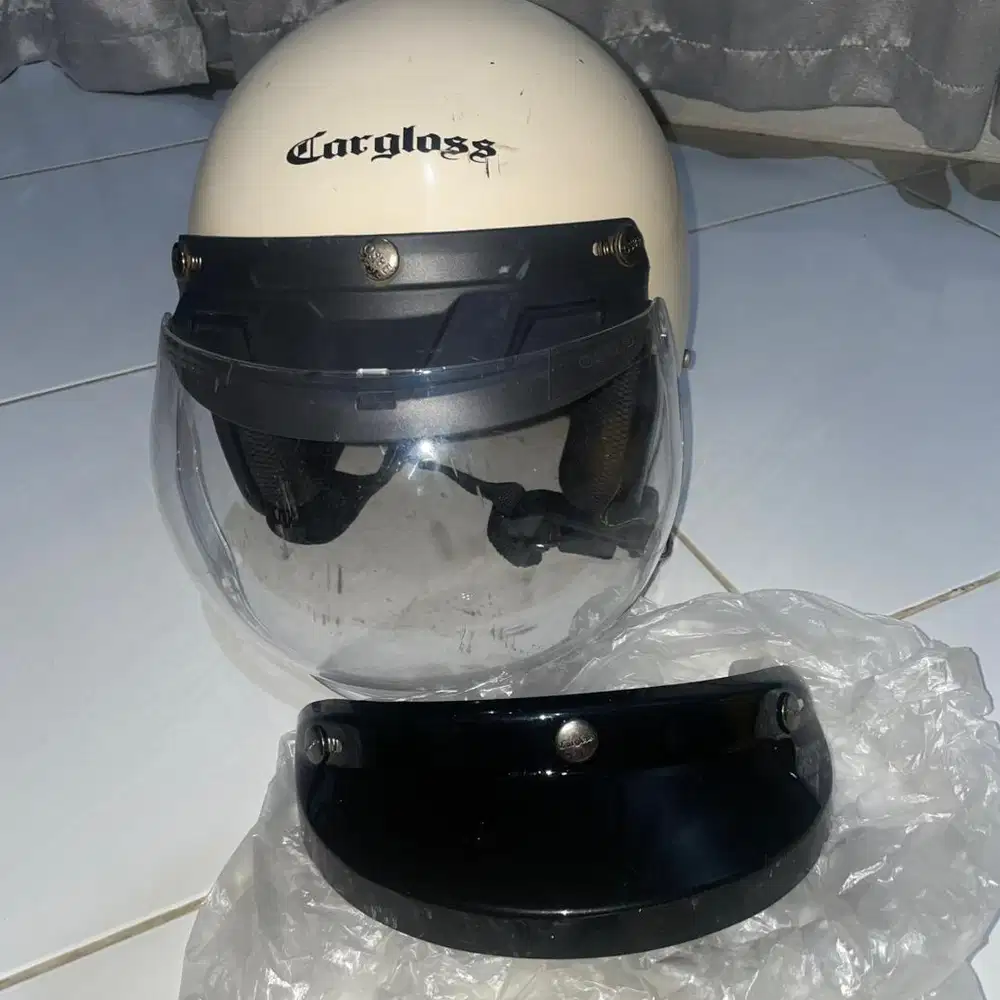 Helm Retro Half Face Cargloss CFM Avorio Naide Size M