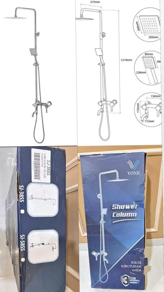 New Shower set lengkap dengan dus ( segel )