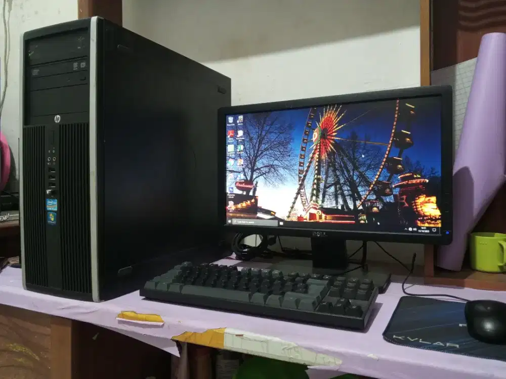Pc HP intel core i5 + ram 8gb + monitor 19inch fullset