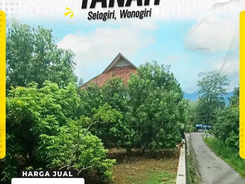 Tanah Dijual Selogiri Wonogiri Dekat Waduk Tandon