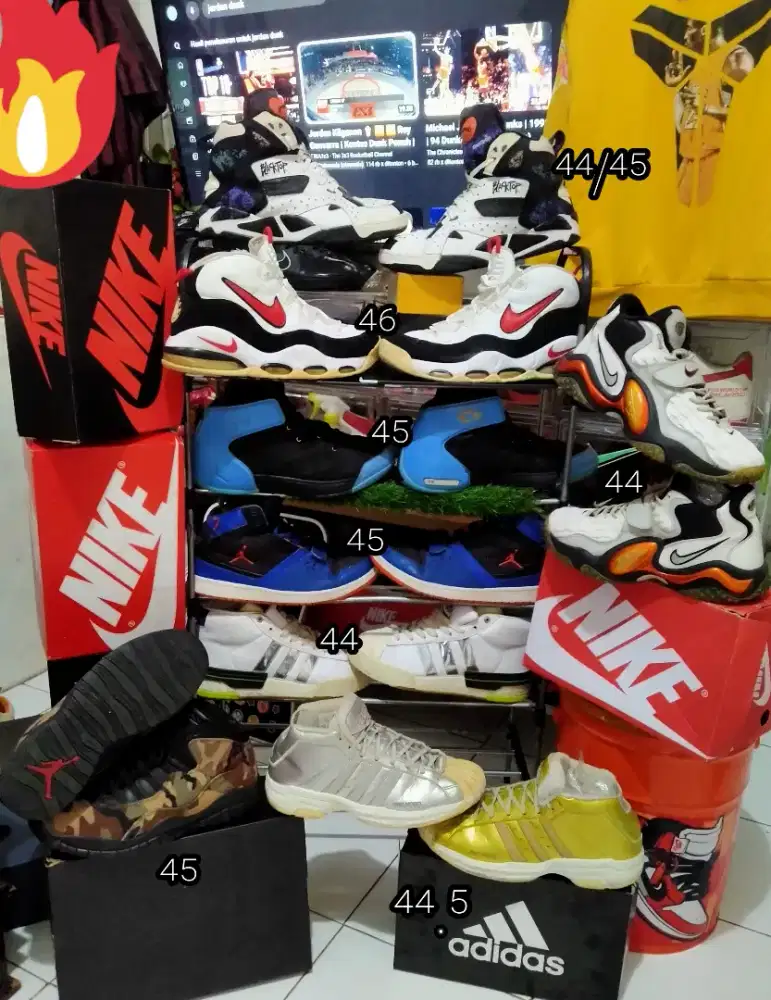 Sepatu Basket Vintage Size 44-45-46 Nike Jordan,Adidas Promodel,dll