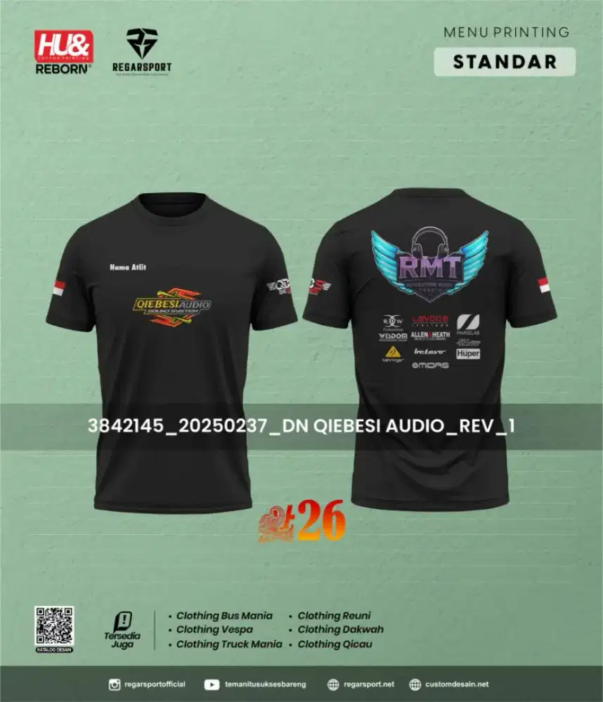 Jersey Tim Olahraga Full Printing – Bisa Custom Nama dan Logo Sendiri!