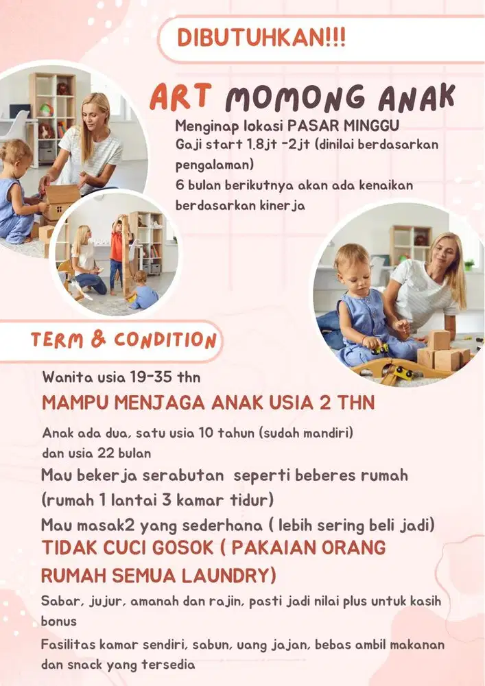 Lowongan ART Momong Anak