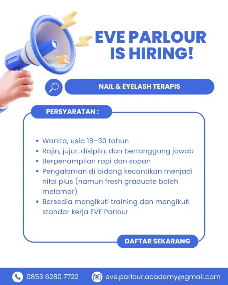 LOWONGAN NAIL & EYELASH EXTENSIONNTERAPIS