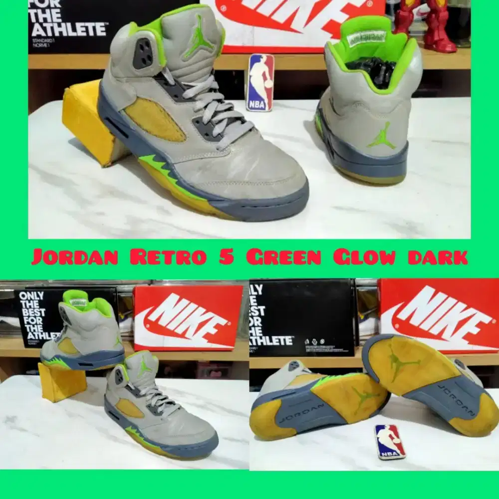 Sepatu Basket Nike Jordan Retro 5 Green