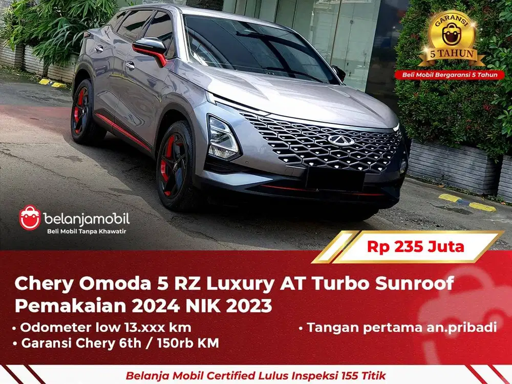 [ GARANSI 5TH ] Chery Omoda 5 RZ Luxury AT Turbo Sunroof 2023/2024