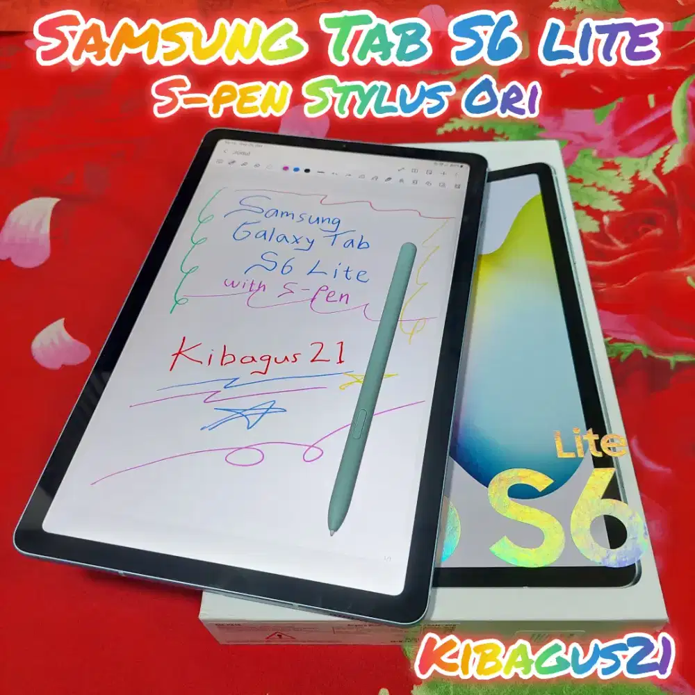 Samsung Tablet S6 Lite Simcard Fullbox Mulus Like New banyak bonus