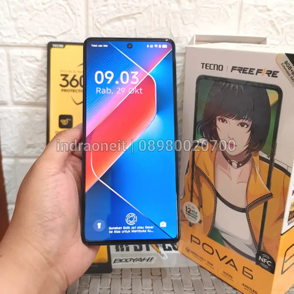Tecno Pova 6 4G 8/256 Blue Mulus Fullset Garansi Resmi Februari 2026