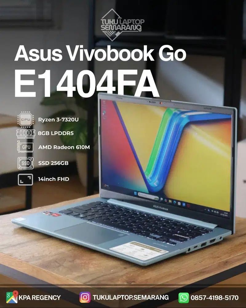 Laptop Asus Vivobook Go Ryzen 3 7000 series garansi
