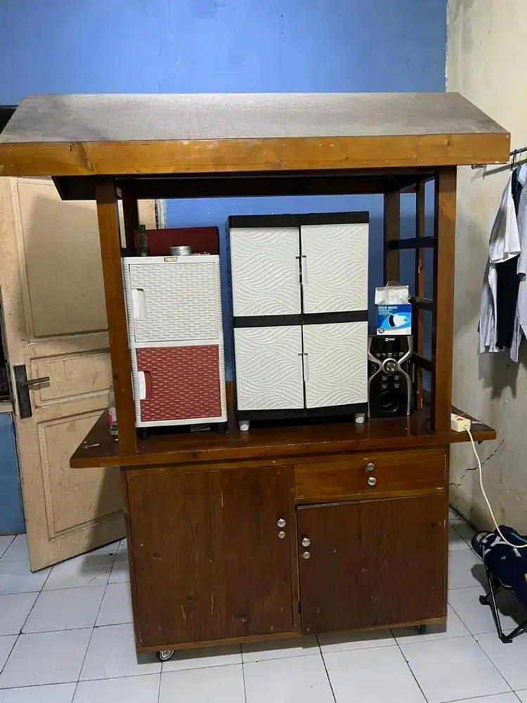 Gerobak angkringan kayu