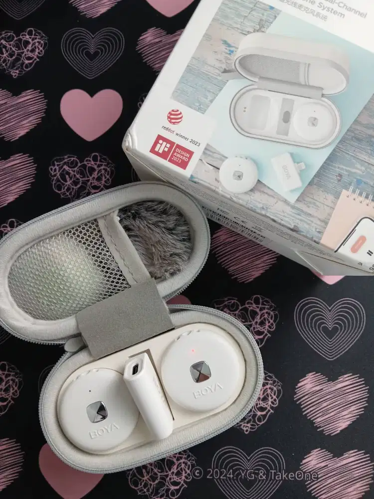 BOYA OMIC D Putih Ultracompact Dual Channel Wireless iOS FullSet