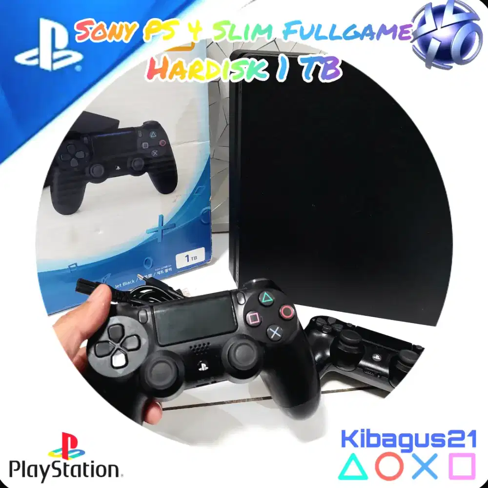 Ps 4 slim kumplit Ori Sony Playstation Fullgame Fifa FC25, Roblox PUBG