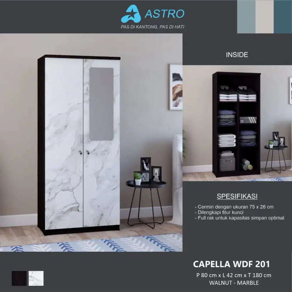 READY LEMARI BAJU/PAKAIAN 2 PINTU FULL RAK TERMURAH
