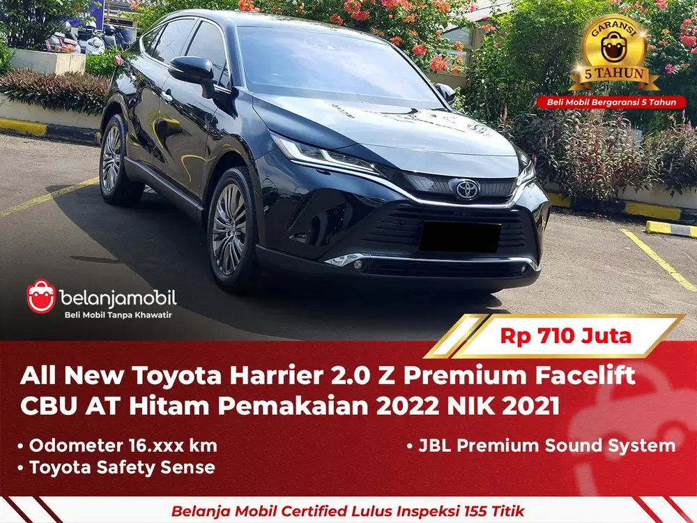 [ GARANSI 5TH ] All New Toyota Harrier 2.0 Z Premium TSS 2021 2022