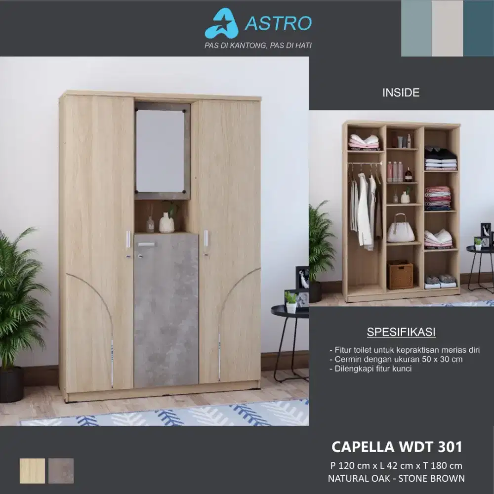 DISKON !! LEMARI BAJU 3 PINTU TERMURAH