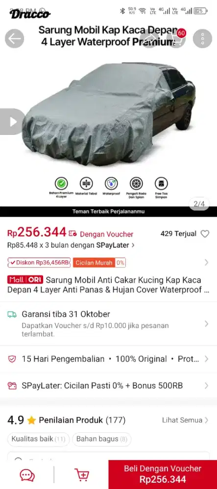 Cover Mobil Anti Cakar kucing