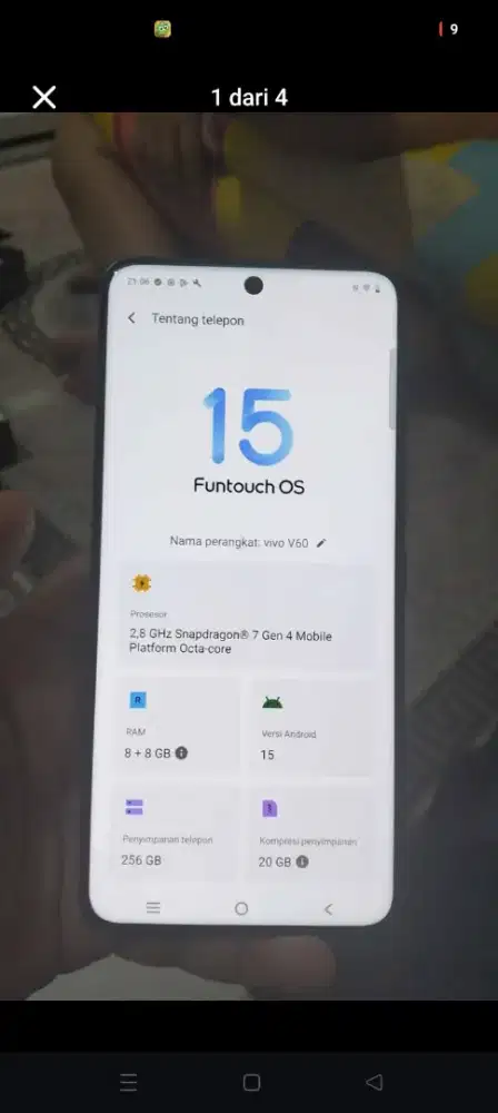 Dijual Vivo V60 8/256 GB. Mulus baru pake 1minggu 5.5jt nego