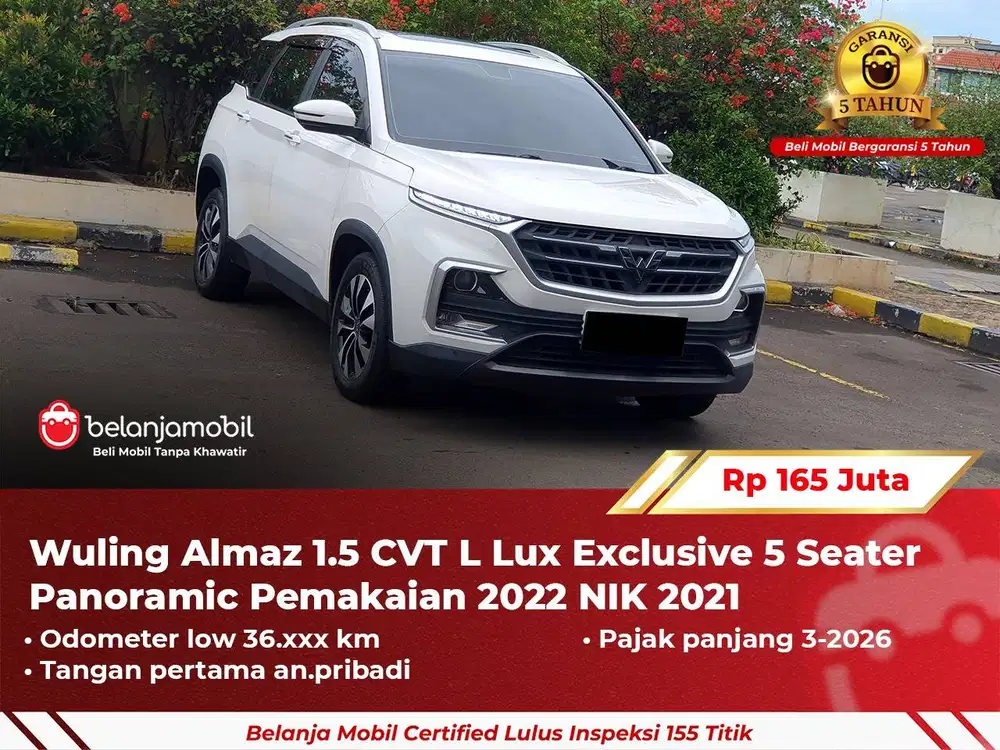 [ GARANSI 5TH ] Wuling Almaz 1.5 CVT L Lux Exclusive 5Seater 2021/2022