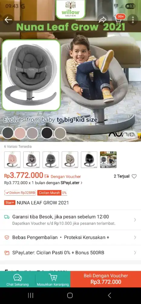 Nuna bouncer leaf grow