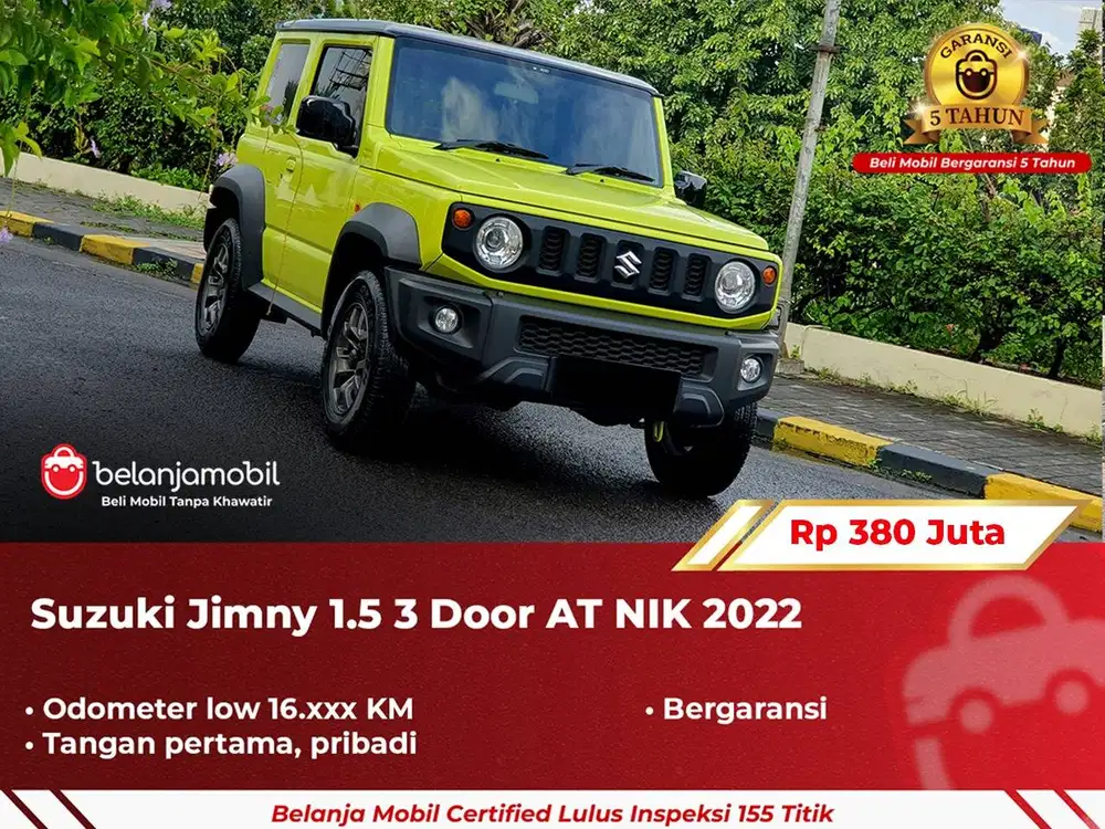 [ GARANSI 5TH ] Suzuki Jimny 1.5 3 Door AT Kinetic Yellow 2022/2023