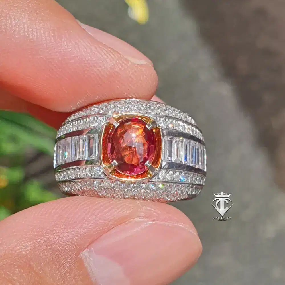 Batu Permata Natural HQ Sunset Pink Spinel Burma Myanmar 1.86 Ct NTE