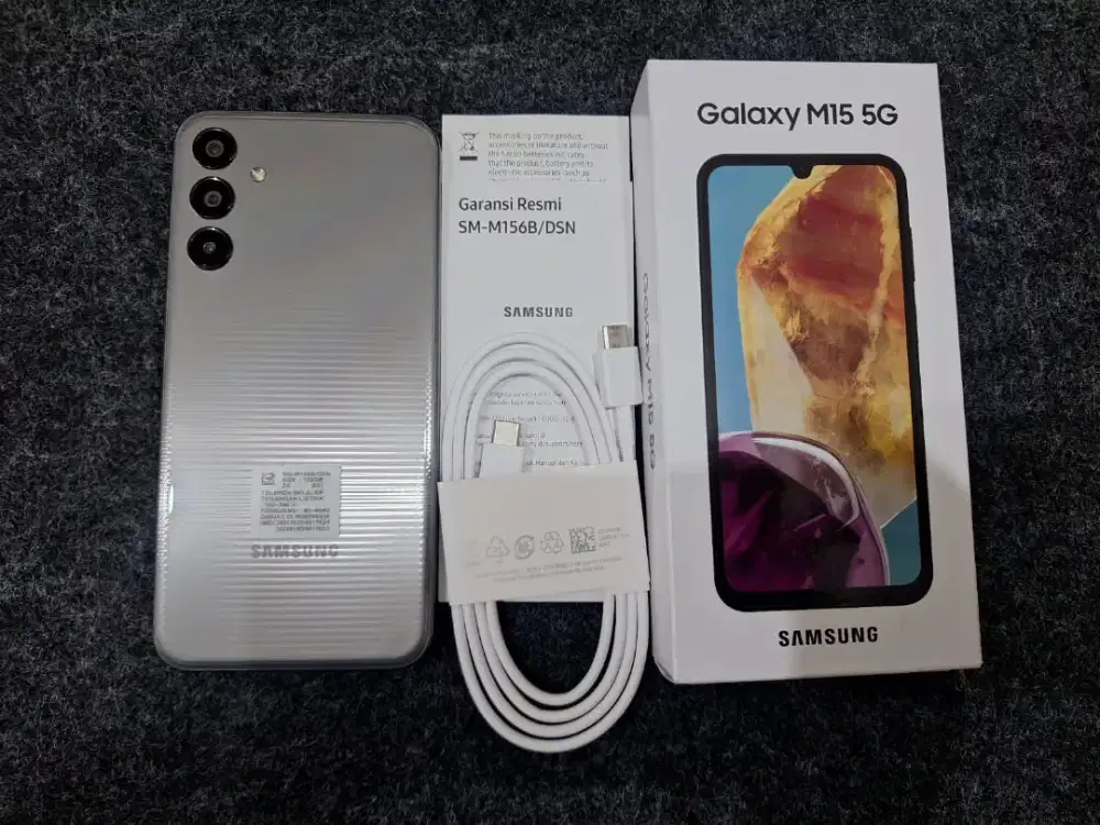 Ex Display Samsung M15 5G Ram 6/128GB Kelengkapan Fullset Original