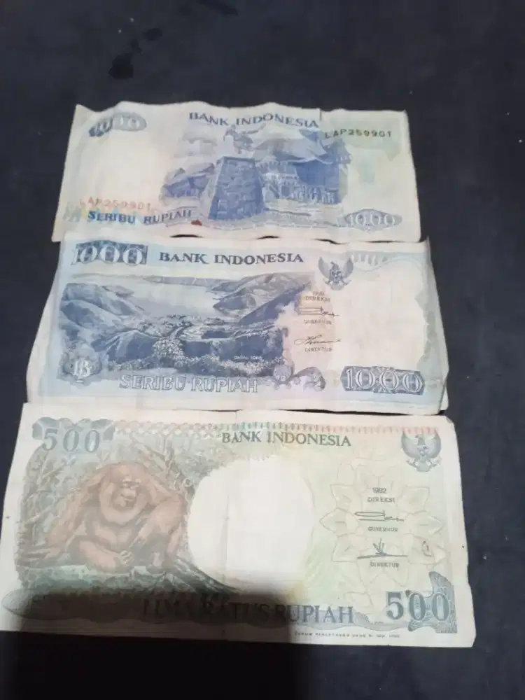 Uang kuno 1000 1992 dan 500