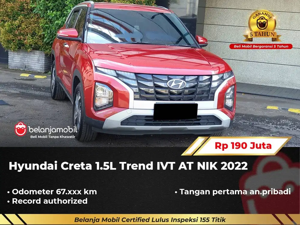[ GARANSI 5TH ] Hyundai Creta 1.5L Trend IVT AT 2022/2023