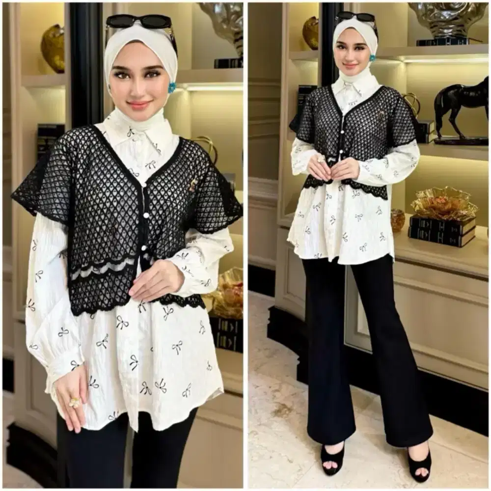 SHELLASAUKIA ATASAN GEMES LAPIS ROMPI BROKAT