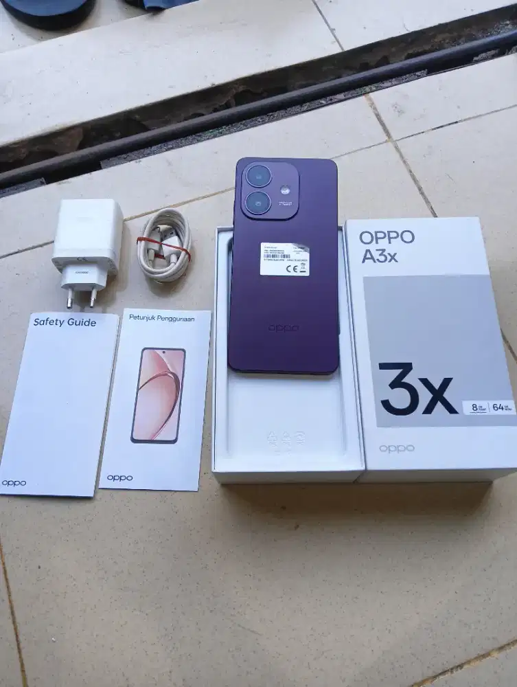 Oppo A3x 4+4/64 fullset garansi hidup