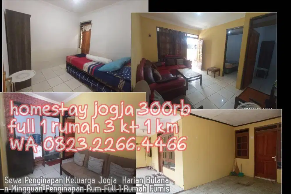 Sewa Penginapan Keluarga Jogja  Harian Bulanan Mingguan Penginapan Rum