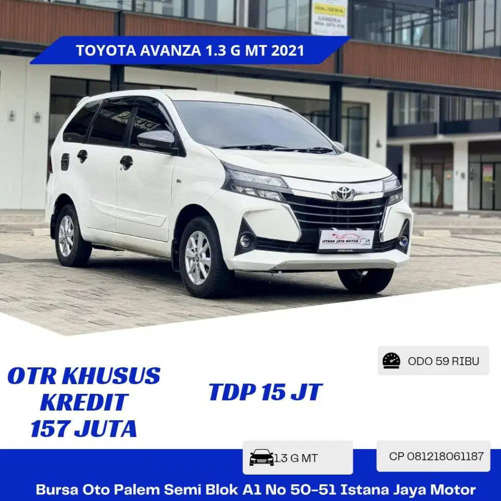 LOW KM TOYOTA AVANZA 1.3 G MT 2021 PUTIH