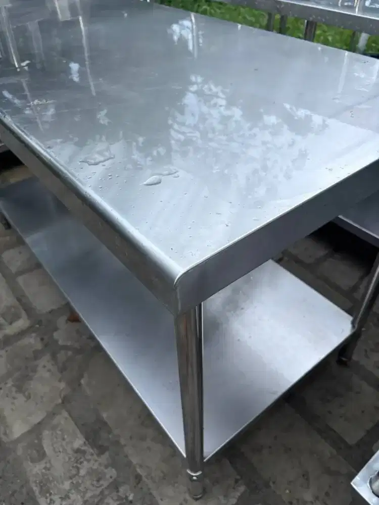 meja 2 susun stainless steel