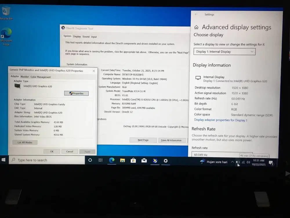 ACER TravelMate X314-51-M RAM 8GB DAN SSD 256GB