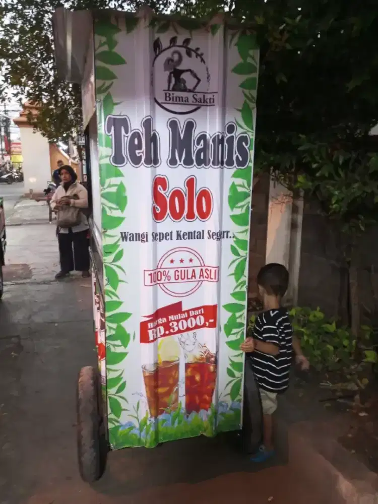 Gerobak teh solo + kelengkapan