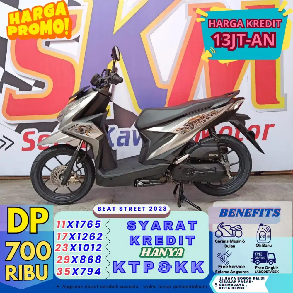Syarat kredit KTP&KK Honda beat street 2023 cash/credit