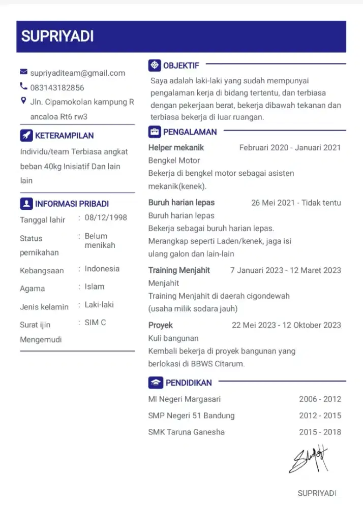 Cari kerja di bidang apa saja
