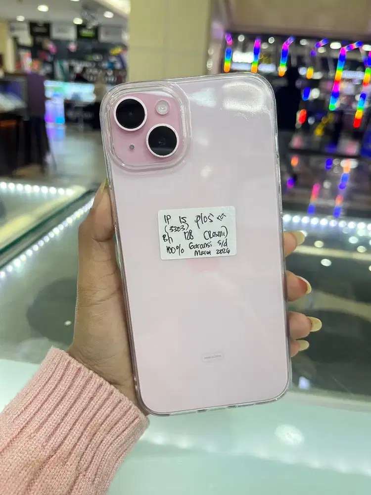 second ip 15 plus pink 128 bh 100% garansi panjang like new maret 202