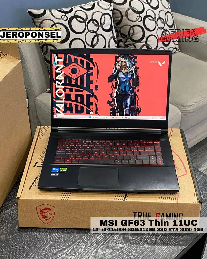 MSI GF63 Thin 11UC 15” i5-11400H 8GB/512GB SSD RTX 3050 4GB GARANSI PA