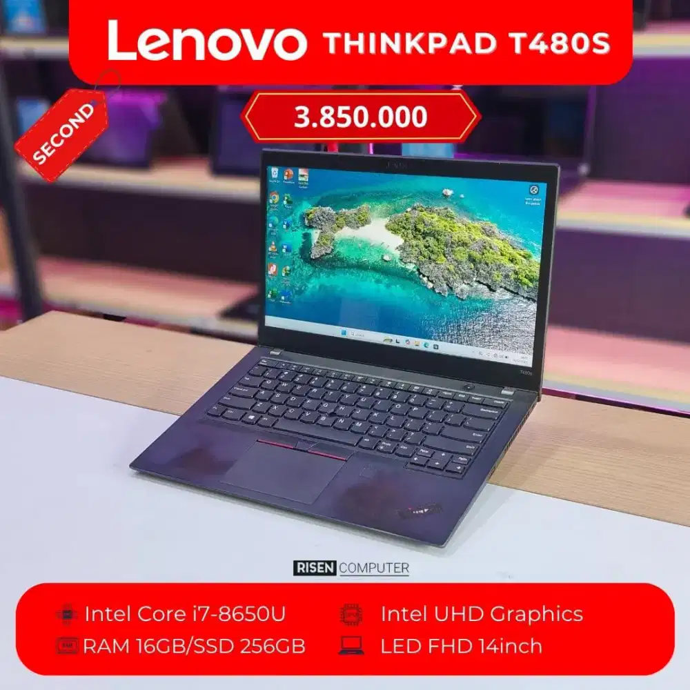 LENOVO THINKPAD T480S Intel Core I7-865U FHD 14inch RAM 16GB SSD 256GB