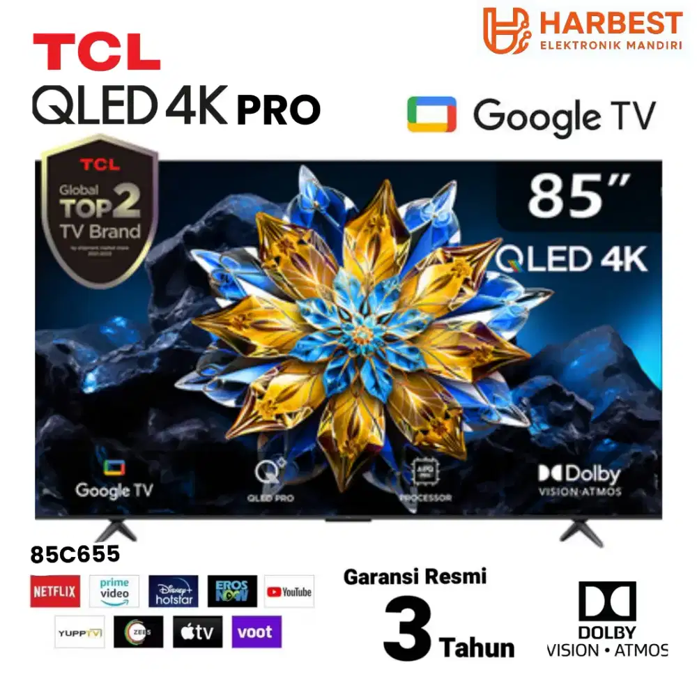 TCL 85C655 QLED PRO 4K GOOGLE TV 85 inch Pro ONKYO Dolby Vision Atmos
