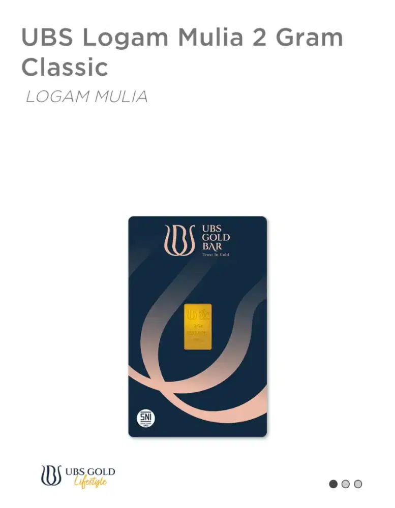 Logam mulia UBS 2 gram type classic terbaru