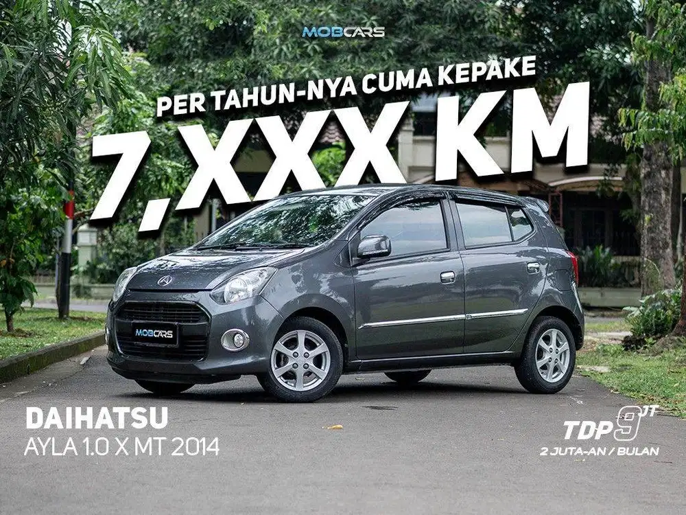 DAIHATSU AYLA 1.0 X MANUAL 2014 ABU ABU MOBCARS FREE GARANSI MESIN 2TH