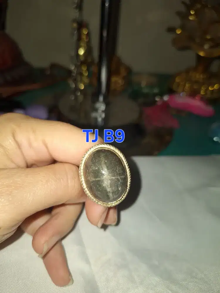 Batu cincin tapak jalak 
Hitam garis perak 
TJ c1 Ring perak alpaca 
B