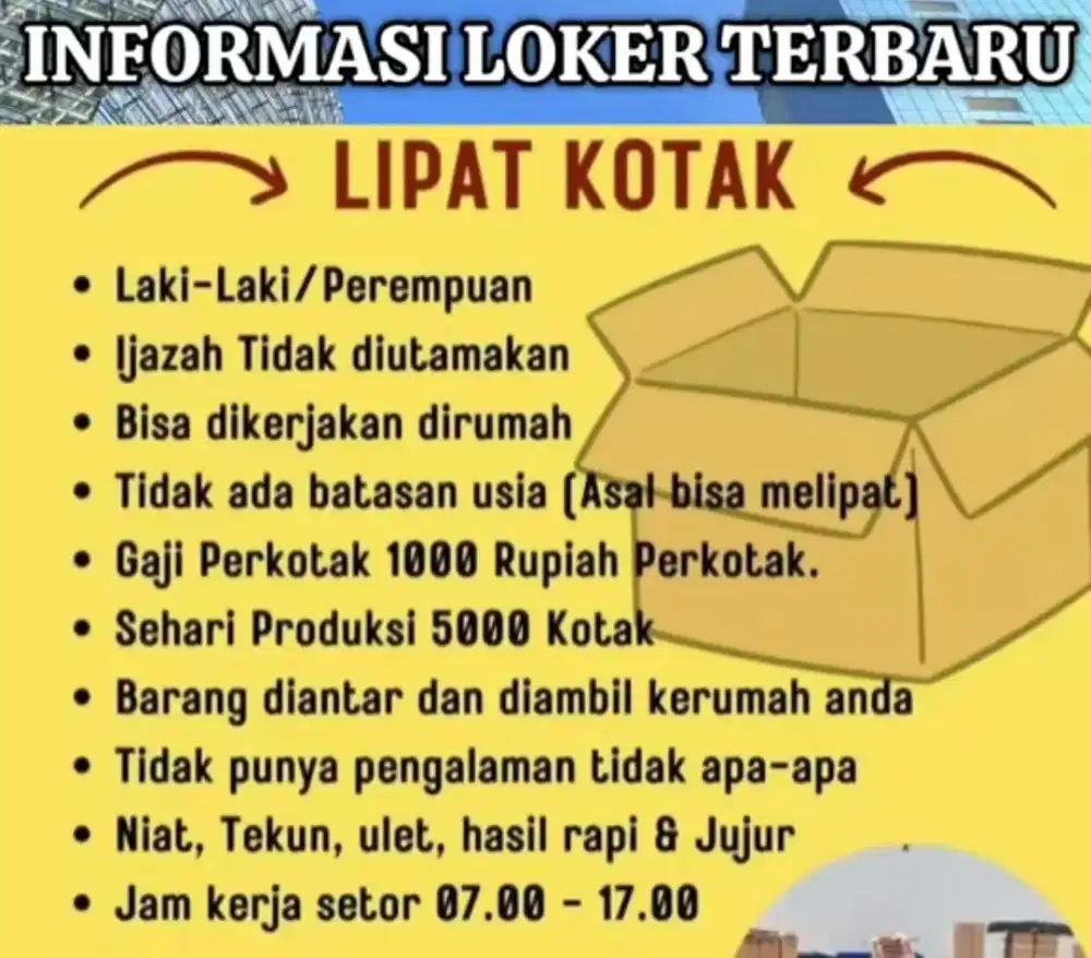 Lowongan lipat kotak