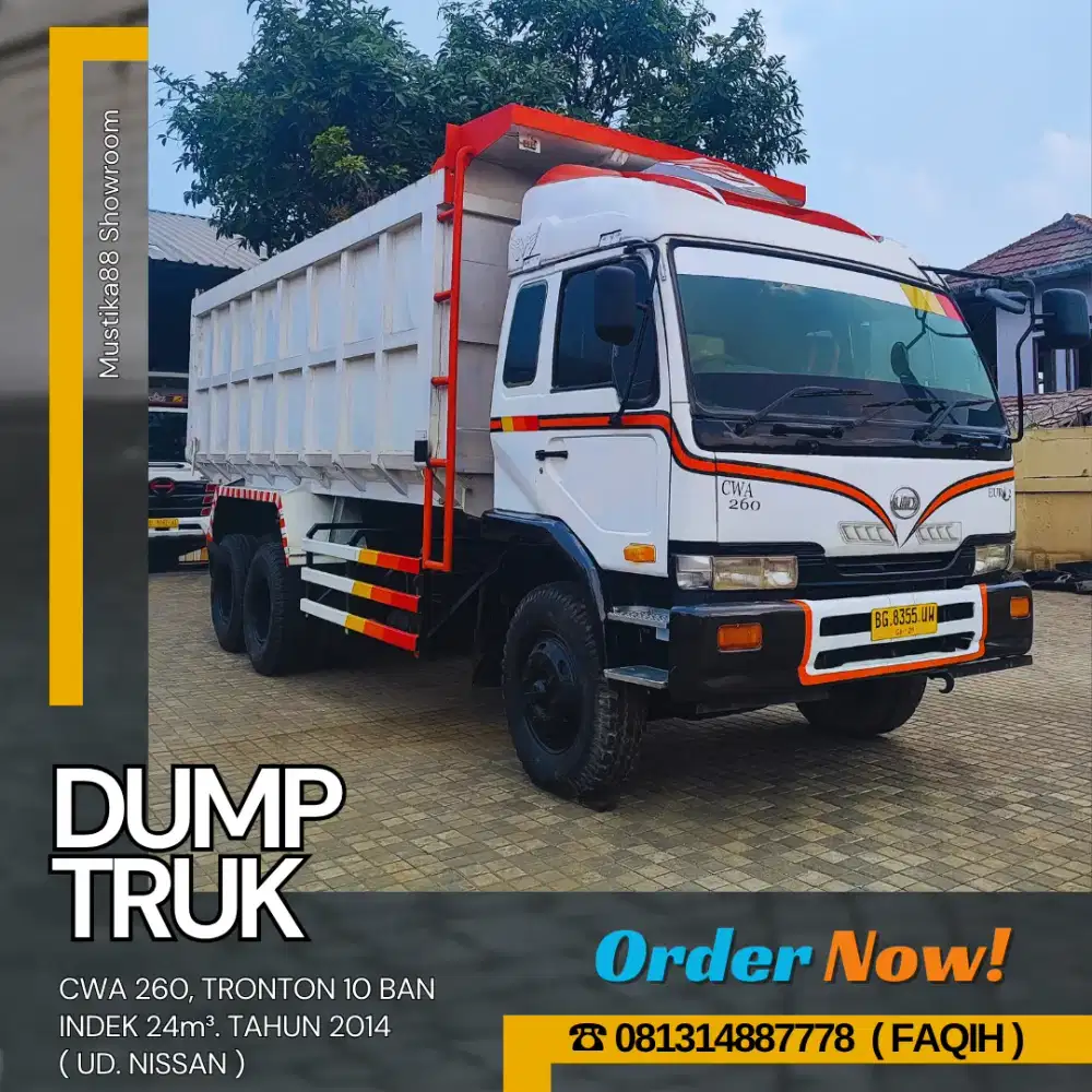 DUMP TRUK UD NISSAN CWA 260 MX, TRONTON R10, INDEK 24, TH. 2014
