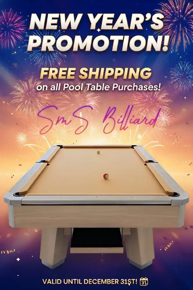 Promo Tahun Baru Meja Billiard Gratis Ongkir ! Waktu terbatas !