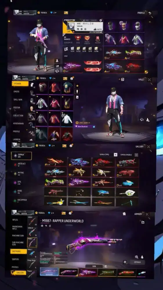 Jual akun free fire Sultan