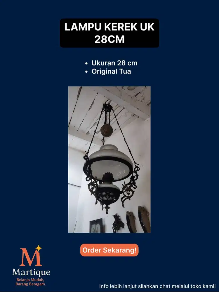 LAMPU KEREK UKURAN 28CM, ORIGINAL TUA