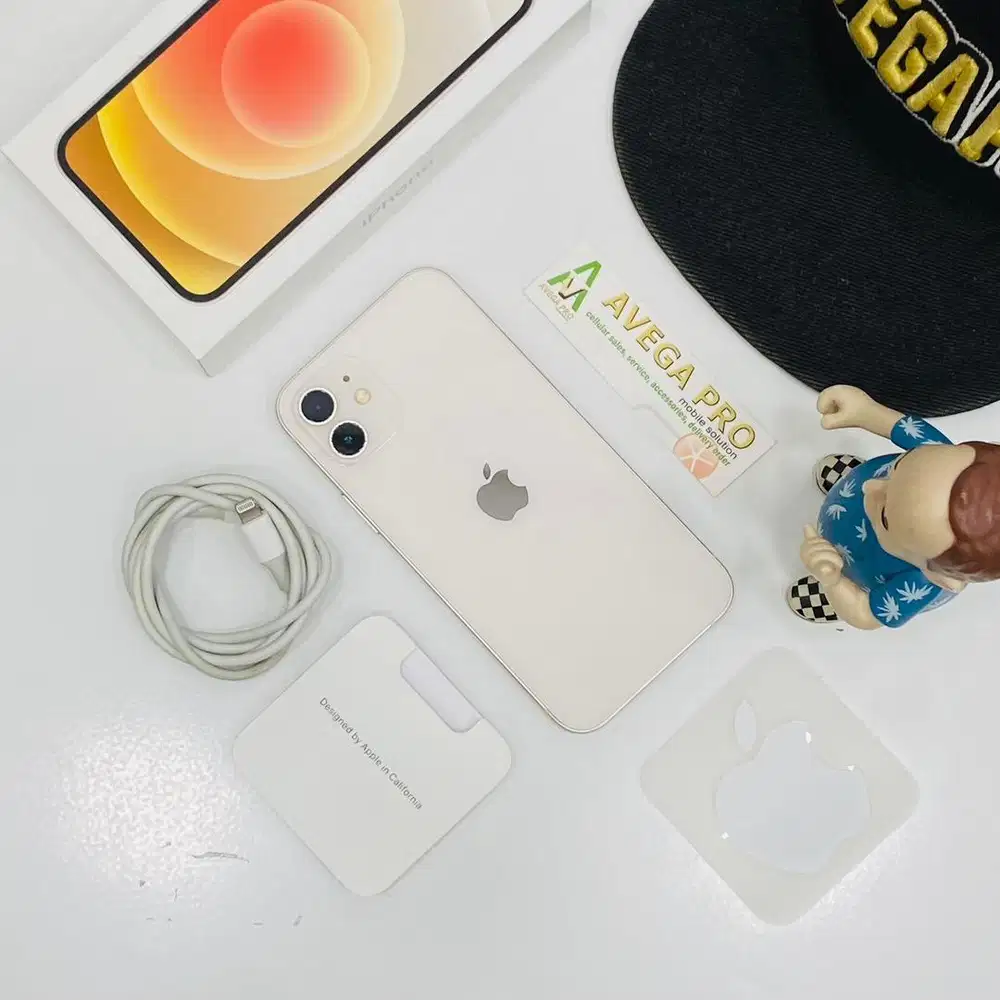 Second iphone 12 128gb bh 100% space white garansi resmi